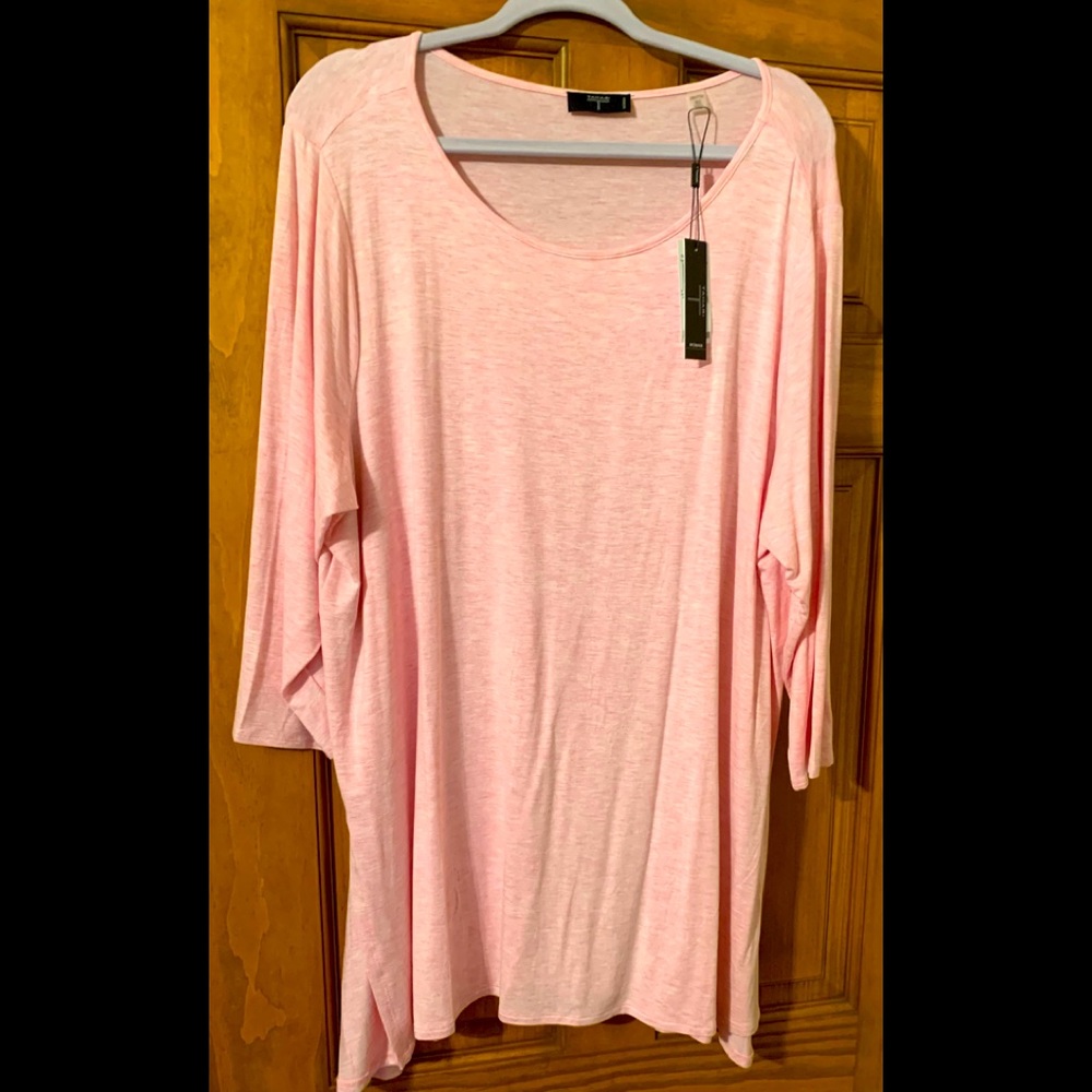 Pink Tahiri knit top in 2X